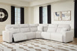 Modmax II Stone 5-Piece Power Reclining Sectional sofa front angle