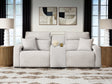 Modmax II Stone 3-piece power reclining sectional with console, side view