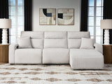 Modmax II Stone 3-Piece Reclining Sofa Chaise, left angle view
