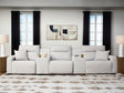 Modmax II Stone 5-Piece Power Reclining Sectional with consoles front angle