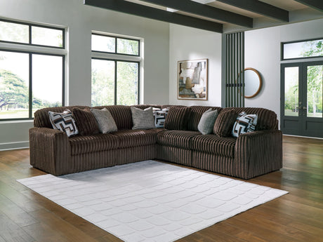 Midnight-Madness Chocolate 5-Piece Sectional sofa front angle view