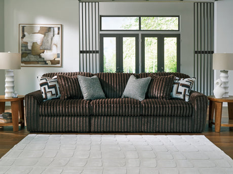 Midnight Madness Chocolate 3-Piece Sectional Sofa front angle view