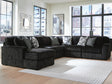 Midnight-Madness Onyx 6-Piece Sectional Sofa with Chaise front view
