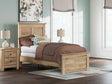 Makidern Tan Twin Panel Bed front angle