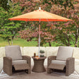 Laguna Beige Heights outdoor seating set with 2 recliners and end table in beige