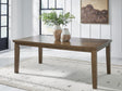 Urbinforte Light Brown Dining Extension Table front angle view