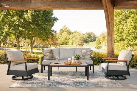 Carmel Highlands dark brown outdoor sofa, front view