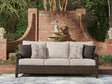Monterey Point dark brown outdoor sofa front angle