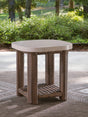 Dolan Creek Beige/Brown Outdoor End Table front angle view