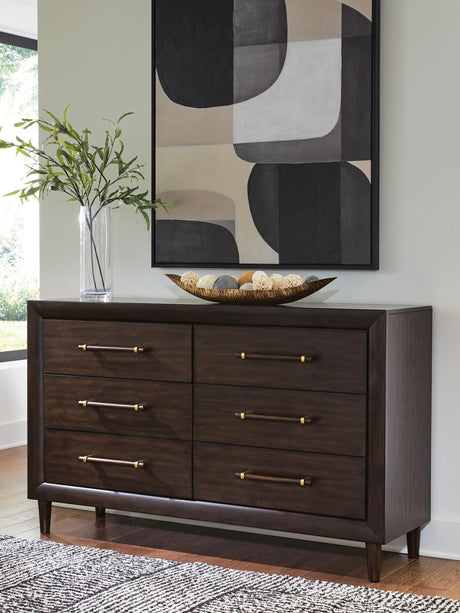 Dantenton Merlot 6-Drawer Dresser front view