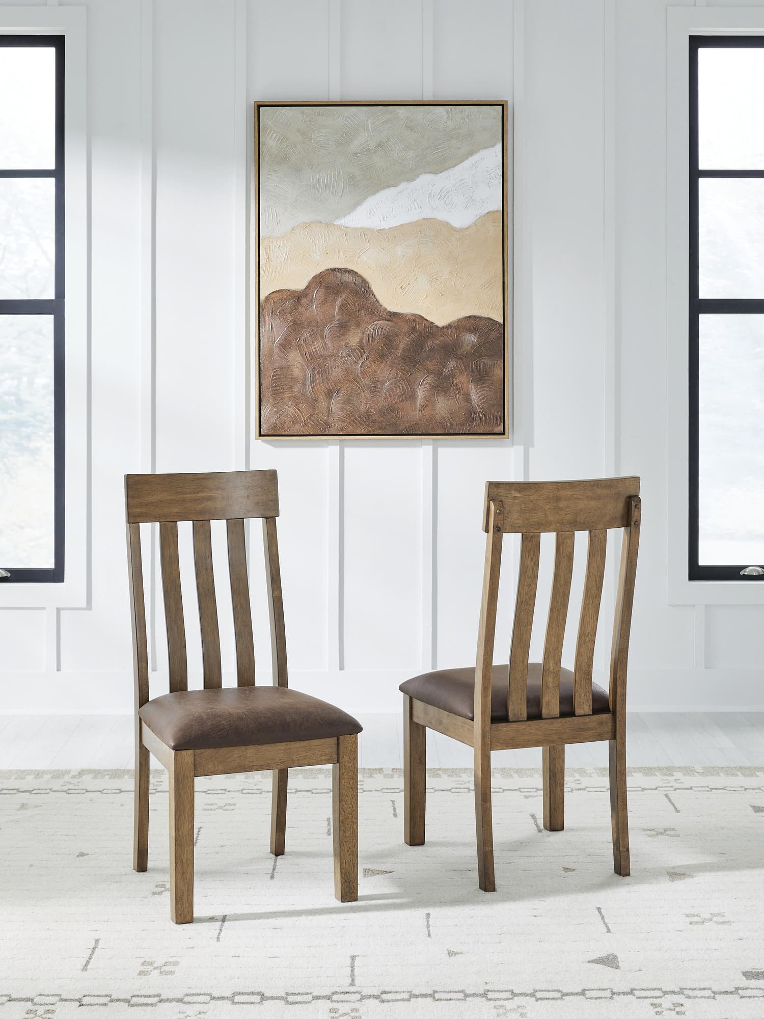 Urbinforte light brown dining chair front view