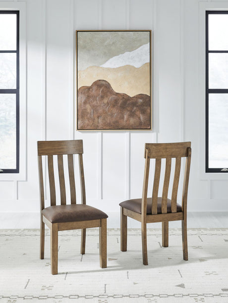 Urbinforte light brown dining chair front view