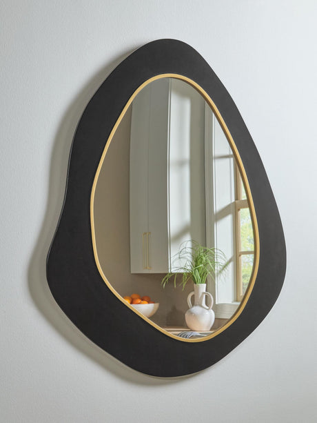 Kierlock Black and Gold Finish Accent Mirror front view