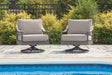 Ocean Beach Gray Outdoor Swivel Lounge Chair with Cushion front view