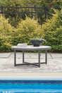 Ocean Beach Gray Outdoor Coffee Table angled view showing tabletop