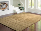 Luzmont golden brown extra large rug full view