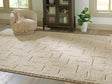 Clayman Extra Large Beige and Brown Wool Rug, front view