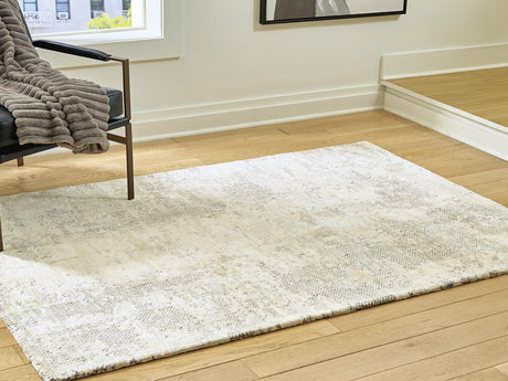 Raif Gray/White/Cream Medium Rug top view