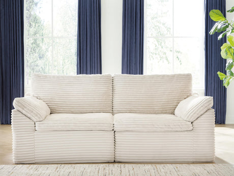 Fannin Ivory Chenille corner sectional chair front view