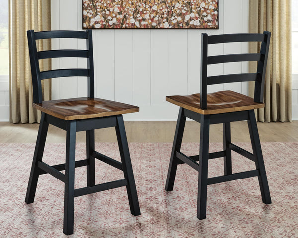 Wildenauer counter height swivel barstool front angle