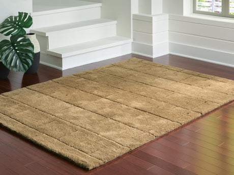 Luzmont Golden Brown Medium Rug front view