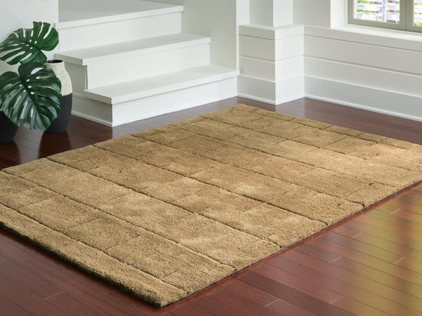 Luzmont Golden Brown Medium Rug front view