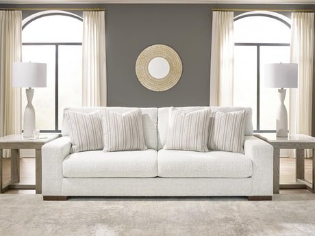 Hartside sofa front view showing frosted Next-Gen Nuvella chenille fabric
