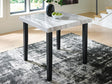 Mervannie Gray and Black counter height dining table front view