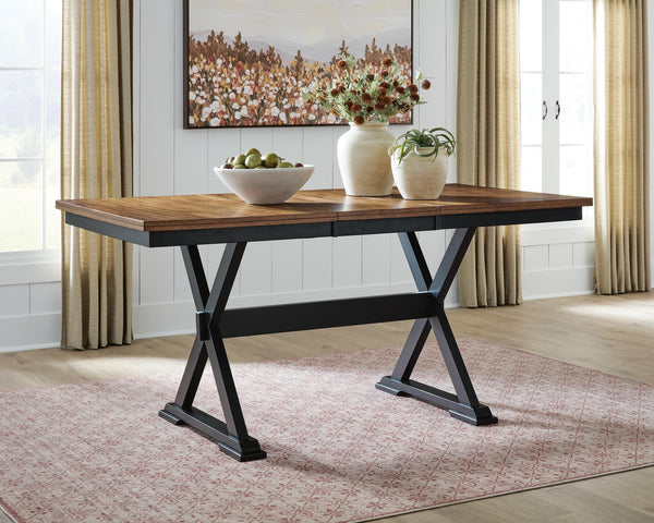 Wildenauer brown and black counter height butterfly extension table front angle