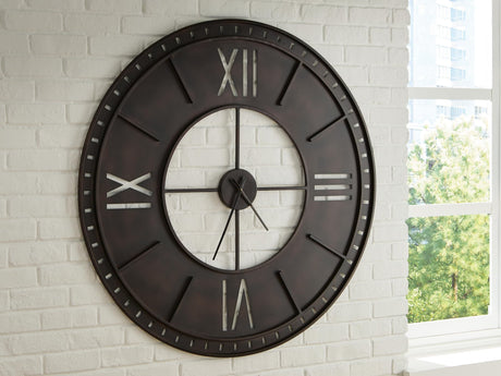 Lytle Antique Brown Wall Clock front view