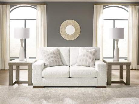 Hartside Chenille Loveseat in frosted fabric front angle