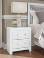 Maeling white contemporary nightstand front view