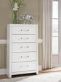 Maeling white chest of drawers front view