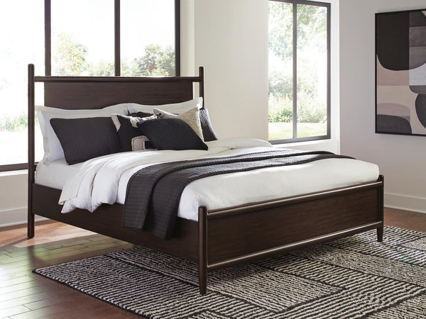 Dantenton Merlot Queen Panel Bed front angle