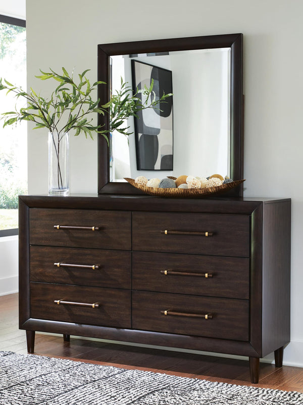 Dantenton Merlot dresser and mirror front view