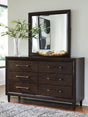 Dantenton Merlot dresser and mirror front view