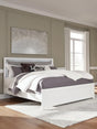 Maeling White King Upholstered Panel Bed front view