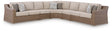Laguna Heights Beige 5-Piece Outdoor Sectional front angle