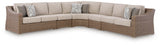 Laguna Heights Beige 5-Piece Outdoor Sectional front angle