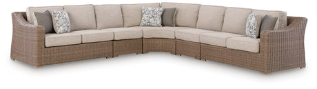Laguna Heights Beige 5-Piece Outdoor Sectional front angle