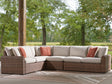 Dolan Creek Beige/Brown 4-Piece Outdoor Sectional front angle