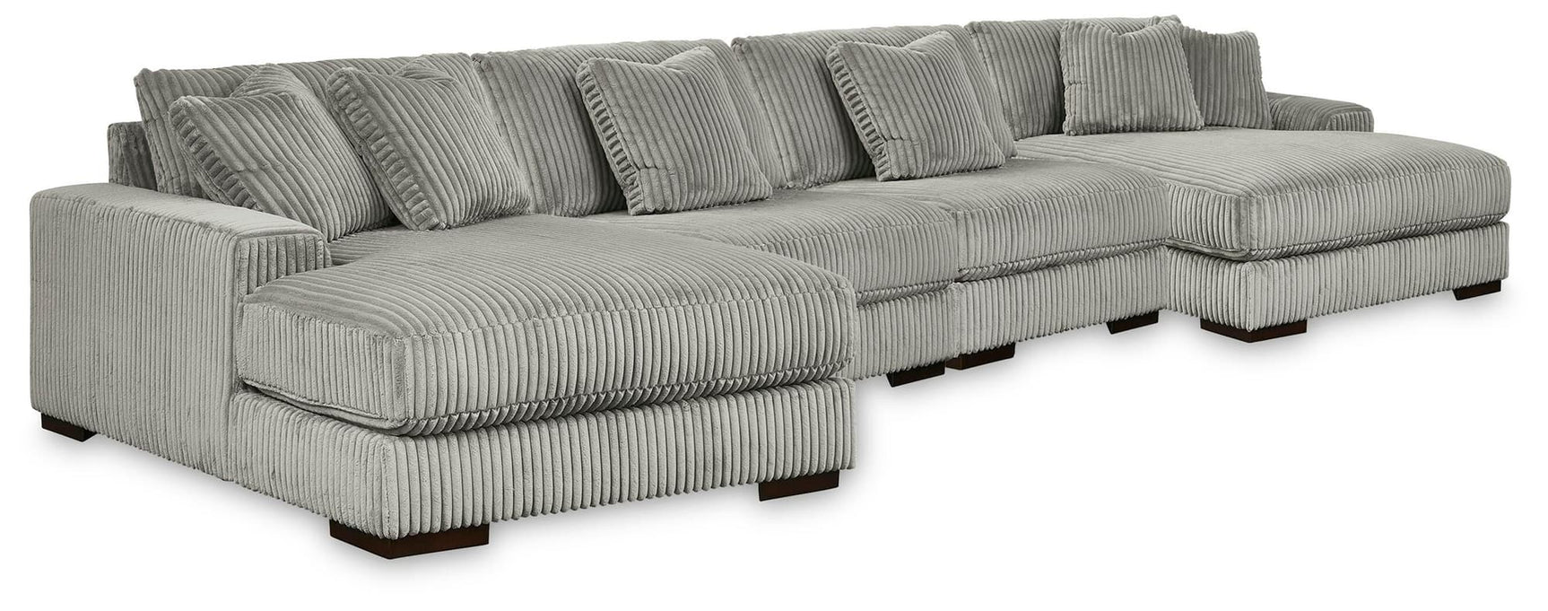 Main view of Lindyn Fog 4-Piece Sectional Sofa with Double Chaise