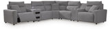 Modmax II 7-piece power reclining sectional with audio consoles front view