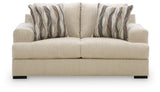 Lofwood Oatmeal Chenille Loveseat — front view