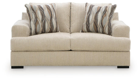 Lofwood Oatmeal Chenille Loveseat — front view