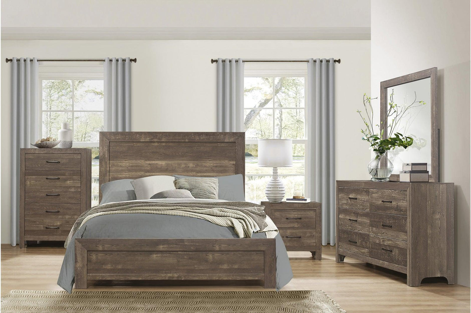 main view of Corbin Brown Panel Bedroom Set bed