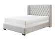 Daphne Gray Upholstered Tufted Panel King Bed angled view