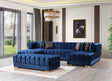 main view of Mia Blue Velvet Double Chaise Sectional sofa