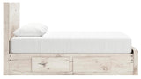 Lawroy Light Natural Queen Panel Storage Bed — side view