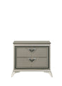 Larana Olive Silver Champagne Nightstand front angled view